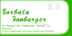 borbala hamburger business card